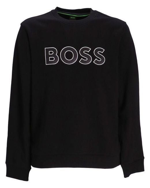 BOSS Green Sweatshirt With Logo Detail in Black for Men | Lyst