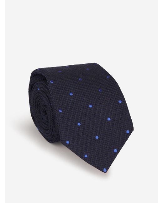 Kiton Blue Dot Motif Tie for men