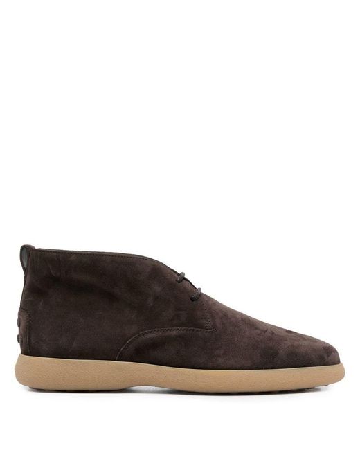 Tod's Brown Suede Leather Ankle Boot Shoes for men