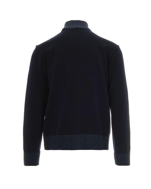 Paul & Shark Black Full-Zip Sweater for men