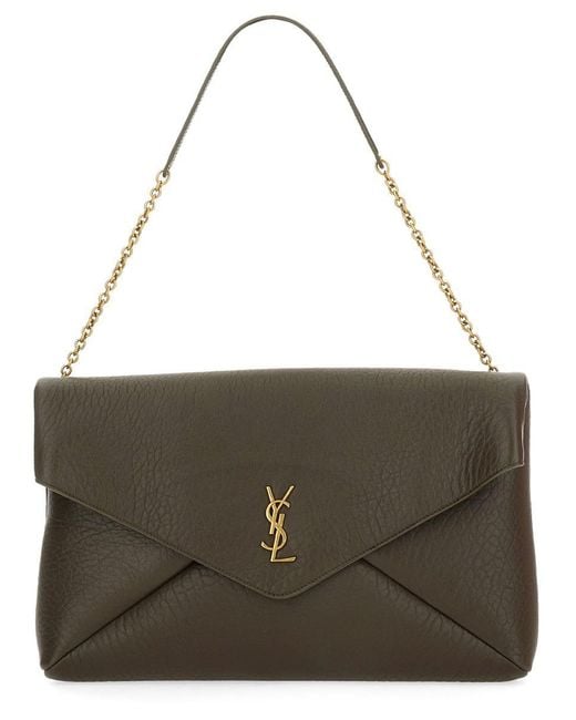 Saint Laurent Brown Clutch Bag "Envelope Cassandre" Xxl