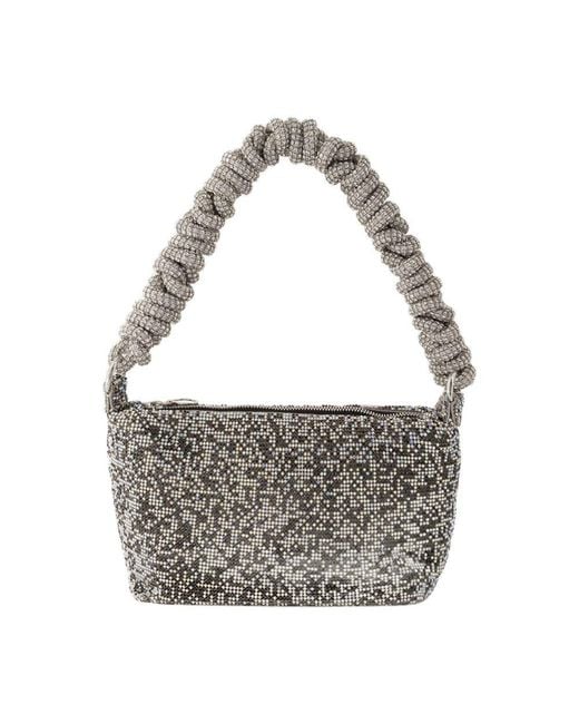 Kara Metallic Crystal Mesh Bag