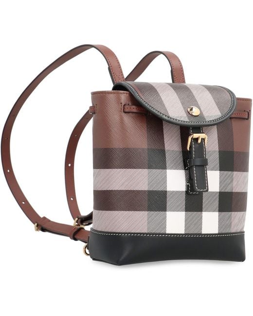 Burberry Brown Mini Coated Canvas Backpack