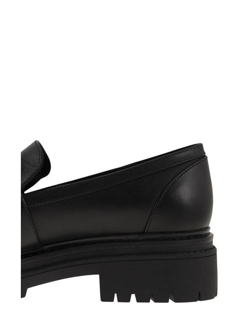Michael Kors Black Parker Logo-plaque Lug-soled Leather Loafers
