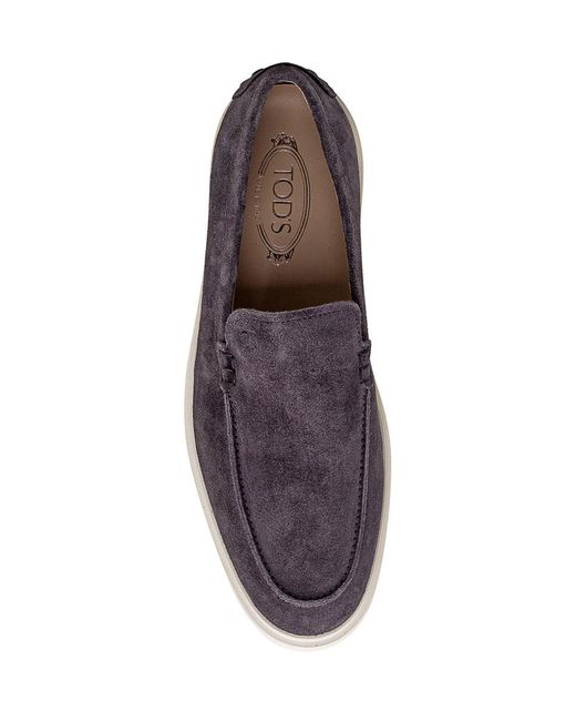 Tod's Purple Leather Moccasin for men