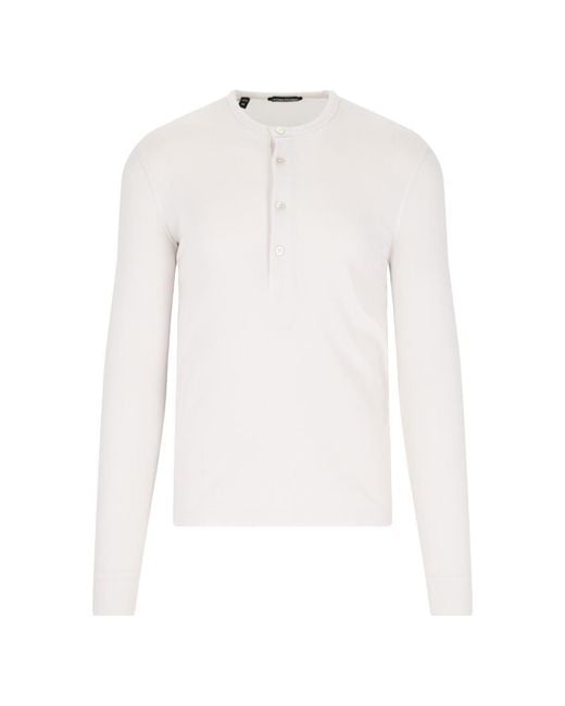 Tom Ford White Henley Shirt for men
