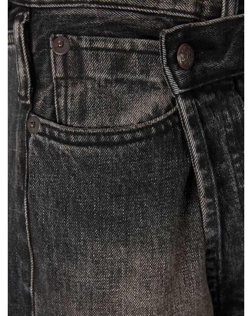 R13 Gray Wide Crossover Jeans