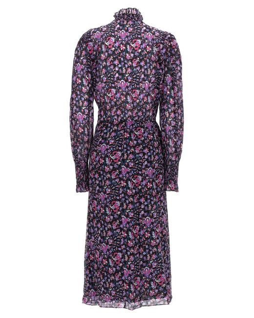 Isabel Marant Purple Dress In Printed Cotton