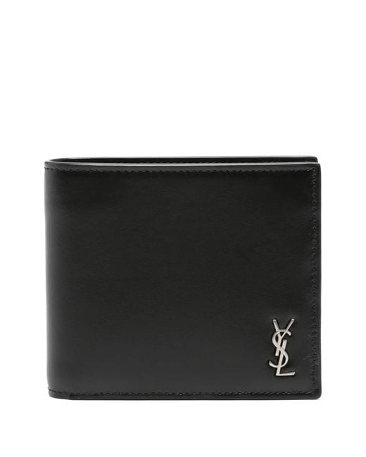 Saint Laurent Black Tiny Cassandre East/West Wallet for men