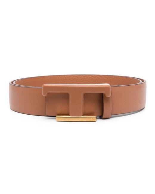 Tod's Brown Logo-plaque Leather Belt