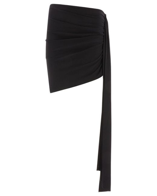 Magda Butrym Black Asymmetrical Sash Skirt