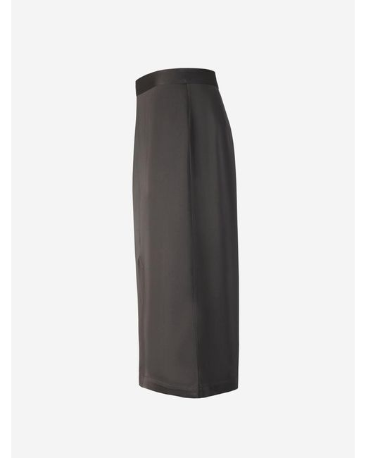Totême  Gray Front-split Midi Skirt