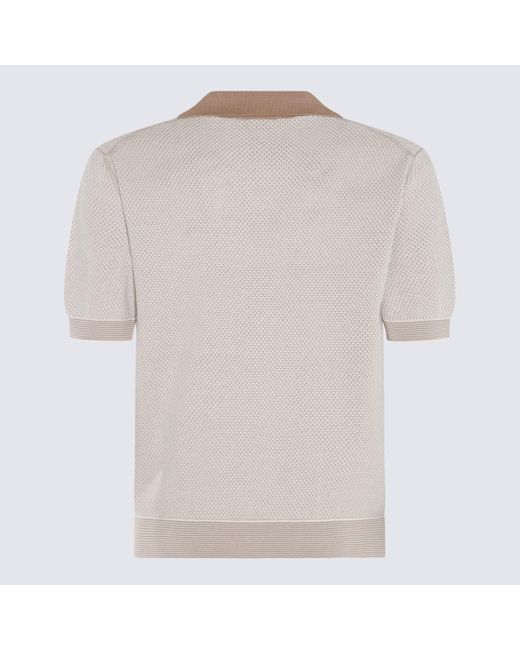 Piacenza Cashmere Natural Beige Cotton-silk Blend Polo Shirt for men