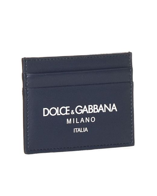 Dolce & Gabbana Blue Leather Card Holder for men