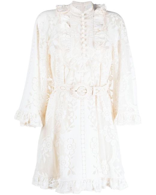 Zimmermann Dress With Lace Details in White Lyst