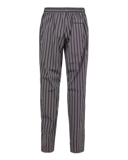 Dolce & Gabbana Blue Striped Cotton Pajama Pants For for men