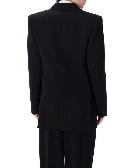 Saint Laurent Black Grain De Poudre Tuxedo Jacket