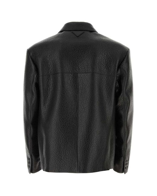 Prada Black Leather Jackets for men