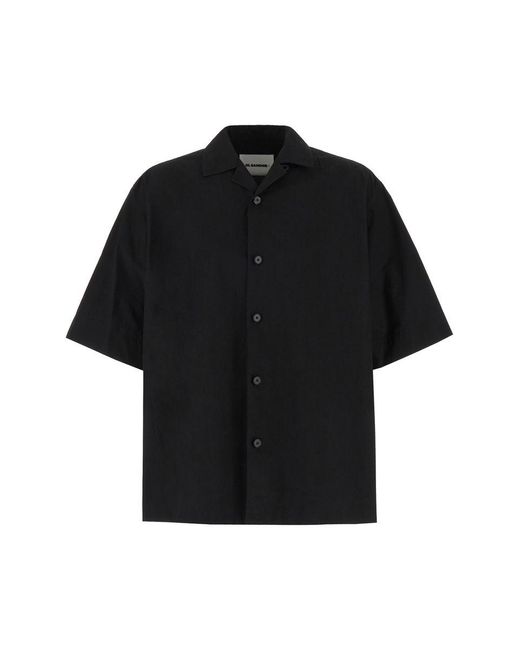 Jil Sander Black Bowling Shirt With Buttons for men