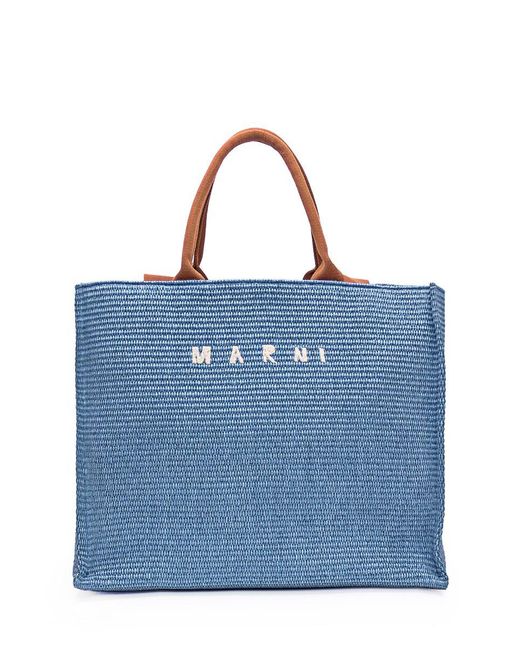Marni Blue Large Rafia Bag