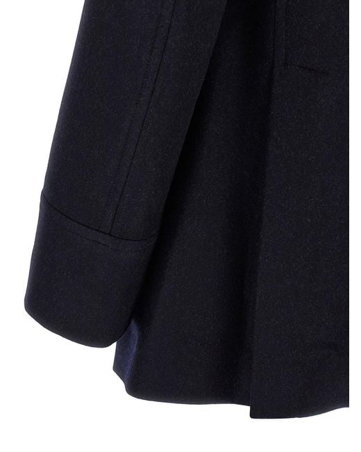 Brunello Cucinelli Blue Double Flannel Caban for men