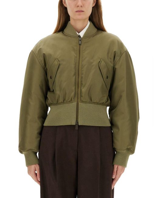 Saint Laurent Green Nylon Bomber Jacket