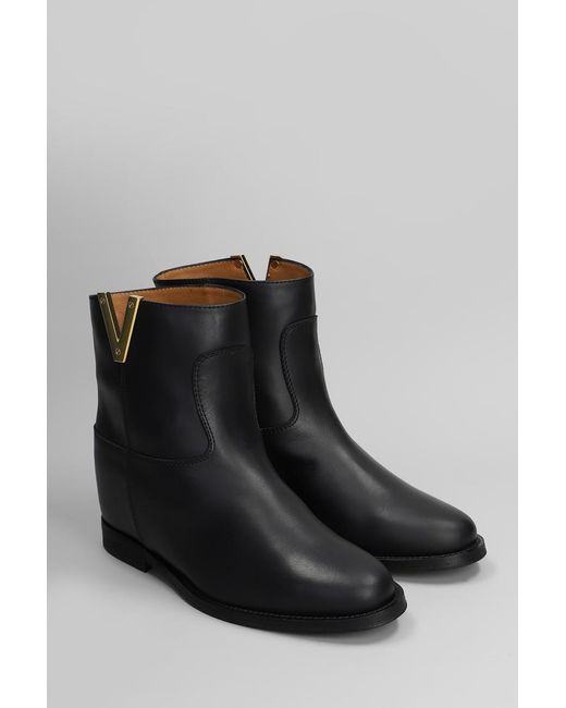 Via Roma 15 Black Ankle Boots Inside Wedge