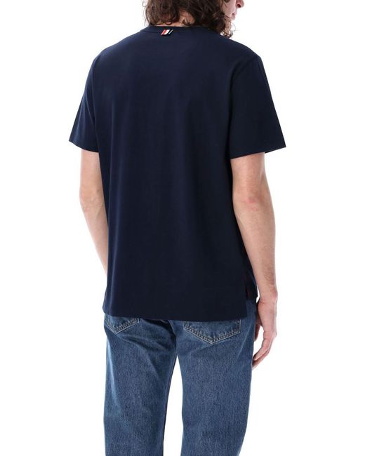 Thom Browne Blue Relaxed Fit T-Shirt for men