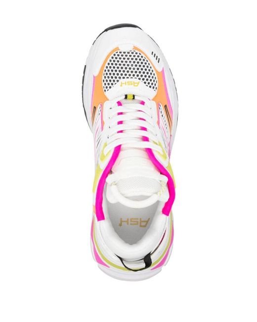 Ash Pink Race Panelled Sneakers