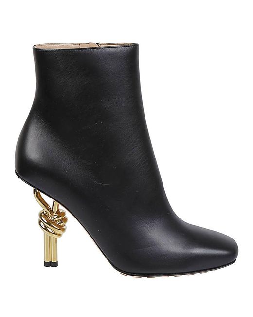 Bottega Veneta Ankle Boots With Knot Heel In Smooth Leather in