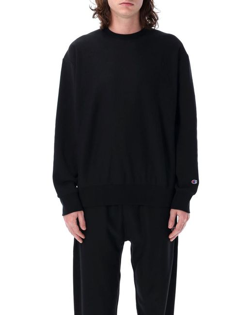 Champion Black Relaxed-Fit Reverse Weave Sweatshirt for men