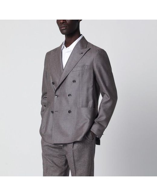 Tagliatore Gray And Double-Breasted Jacket for men