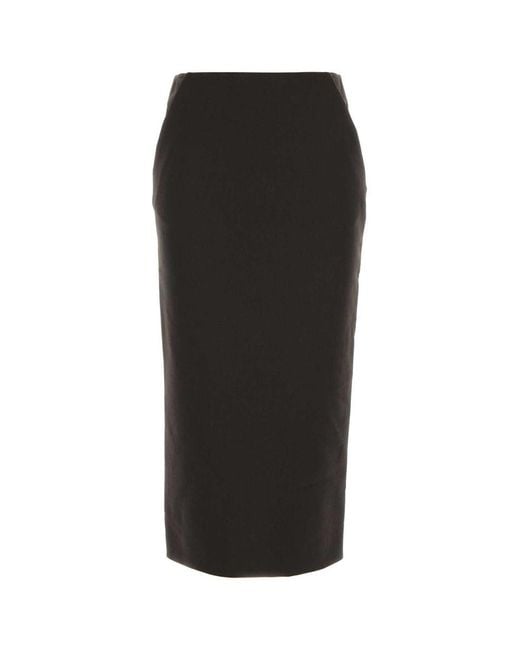 Giorgio Armani Black Dark Stretch Wool Skirt