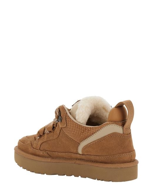 Ugg Brown 'Lo Lowmel' Sneakers With Mesh Inserts And Logo On The Side