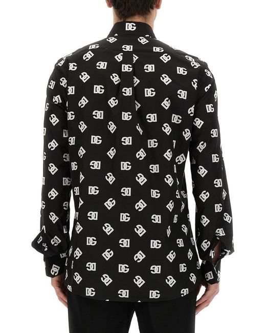 Dolce & Gabbana Black Dg Shirt All Over for men