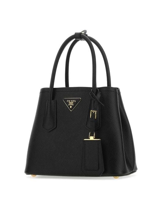 Prada Black Double Saffiano Leather Tote Bag
