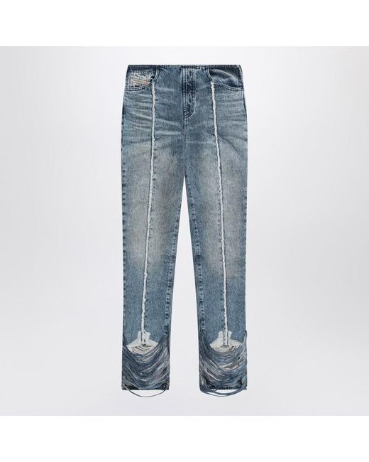 DIESEL Blue Bootcut Jeans D-Ginna Washed Effect
