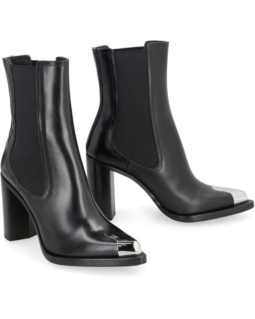 Alexander McQueen Black Punk Leather Chelsea Boots For