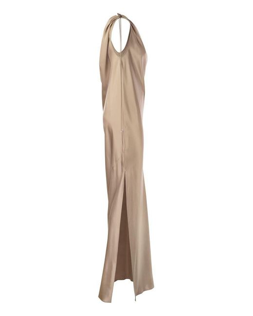 Max Mara Natural Opera - Silk Satin One-shoulder Dress
