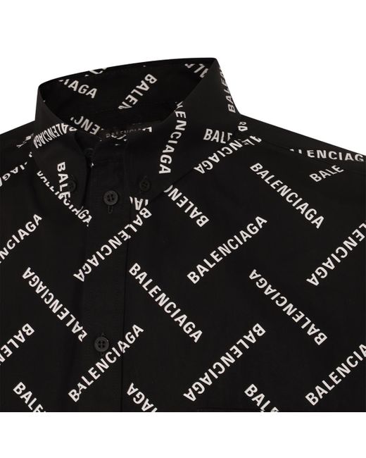 Balenciaga Black Logo Print Shirt Shirt, Blouse for men