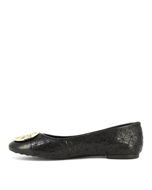 Tory Burch Black "Claire" Quilted Ballet Flats