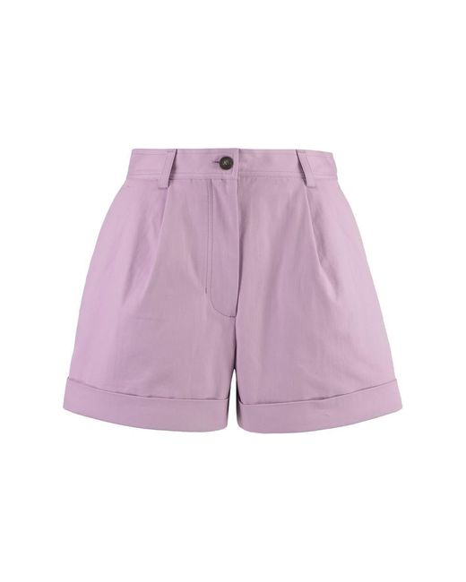 Maison Kitsuné Purple Cotton Shorts