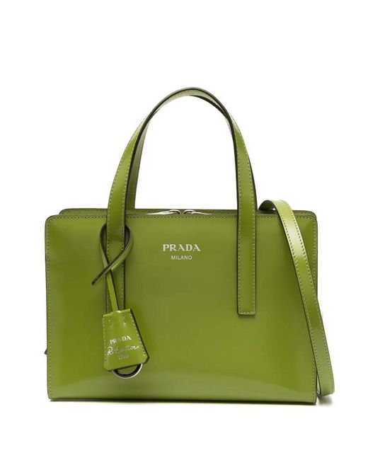 Prada Re-edition 1995 Leather Tote Bag in Green | Lyst