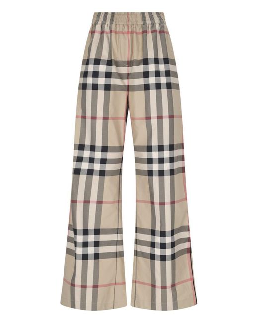 Burberry Natural 'check' Wide Trousers