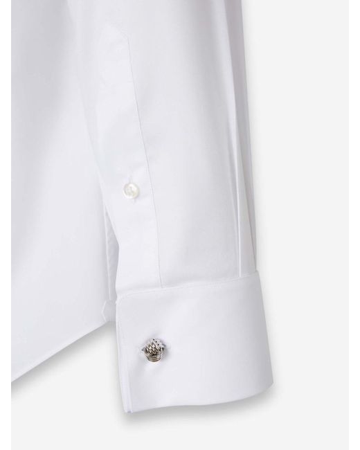 Brioni White Plain Dress Shirt for men