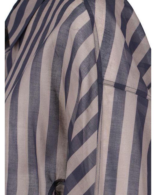 Dries Van Noten Gray Striped Shirt