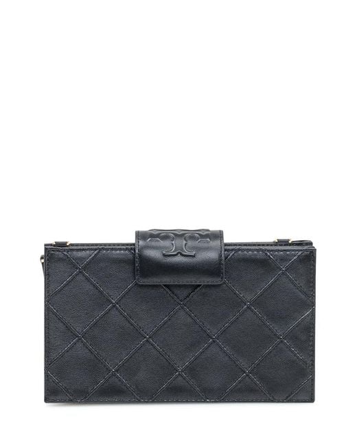 Tory Burch Gray Quilted Leather Bag