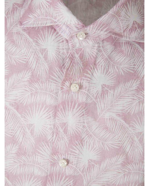 Vincenzo Di Ruggiero Pink Palm Trees Motif Shirt for men
