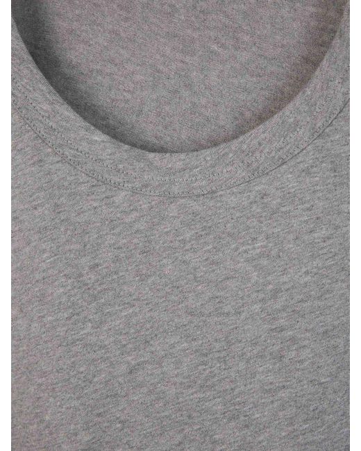 Acne Gray Logo Cotton T-shirt for men