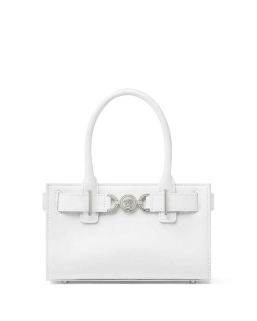 Versace White Medusa '95 Small Leather Tote Bag